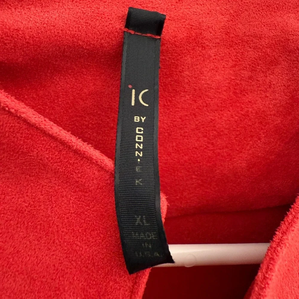 IC by Connie K Swing Jacket Women's Size‎ XL Red Faux Suede Lagenlook USA Made